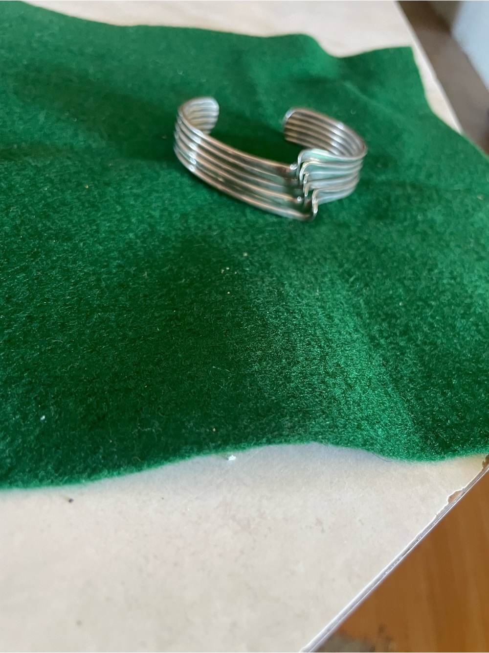 Multi-Band Silver Tone Cuff Bracelet - Silver